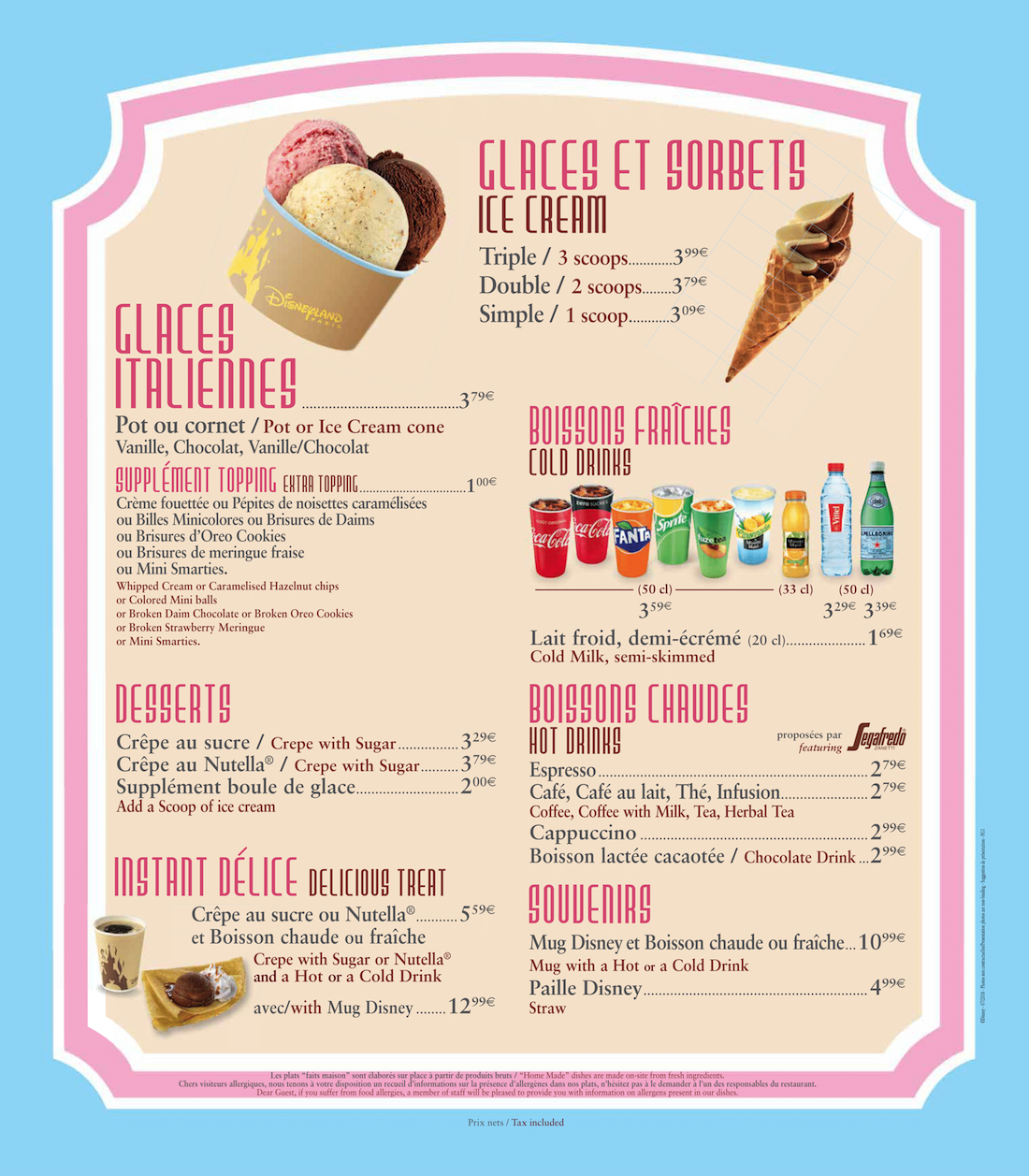 Fantasia Gelati Menu Dlp Town Square Disneyland Paris vrogue.co